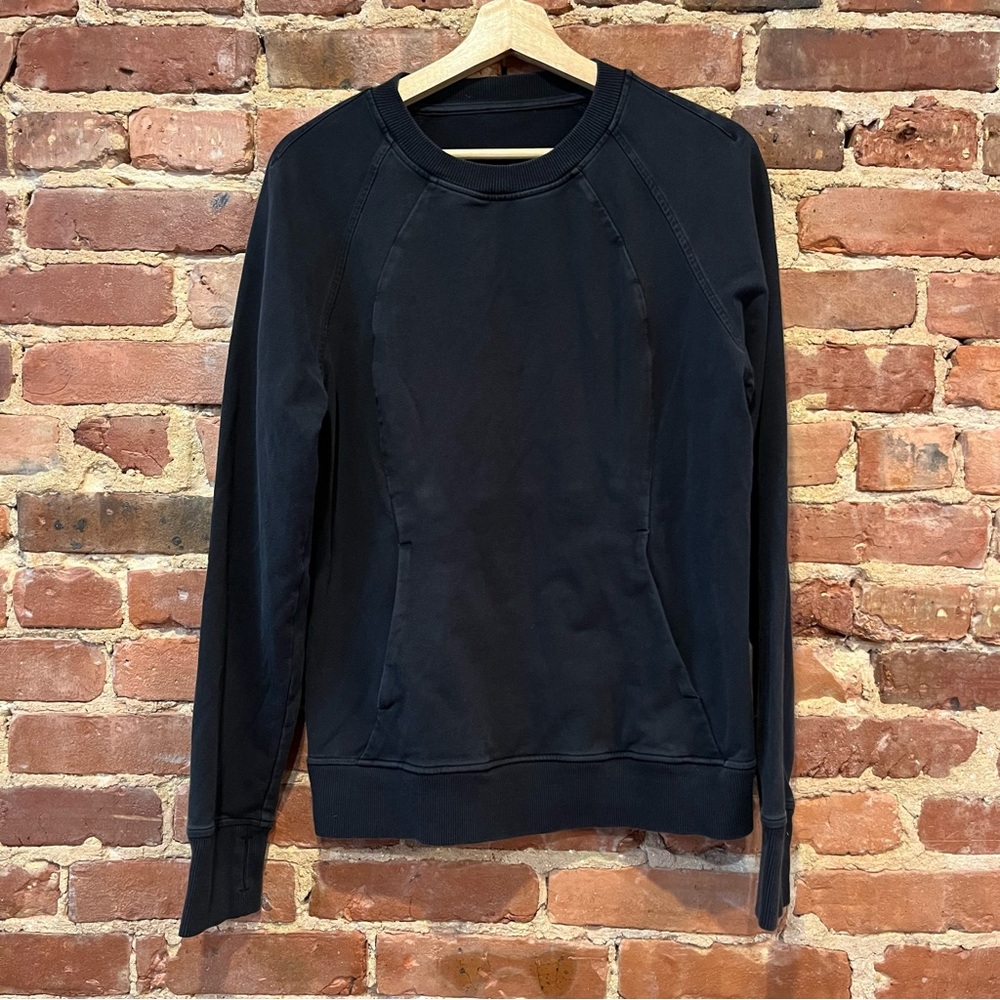Lululemon Scuba Crew Black Size 8 Stretch French Terry W3DNSS